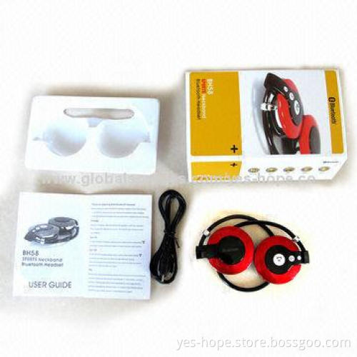 Ear-hook Bluetooth Stereo Music Headphones with Chargeable Lithium-ion Polymer Battery